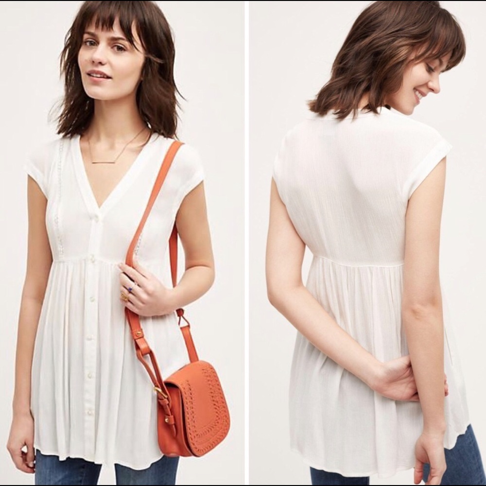 Ladder lace tunic blouse